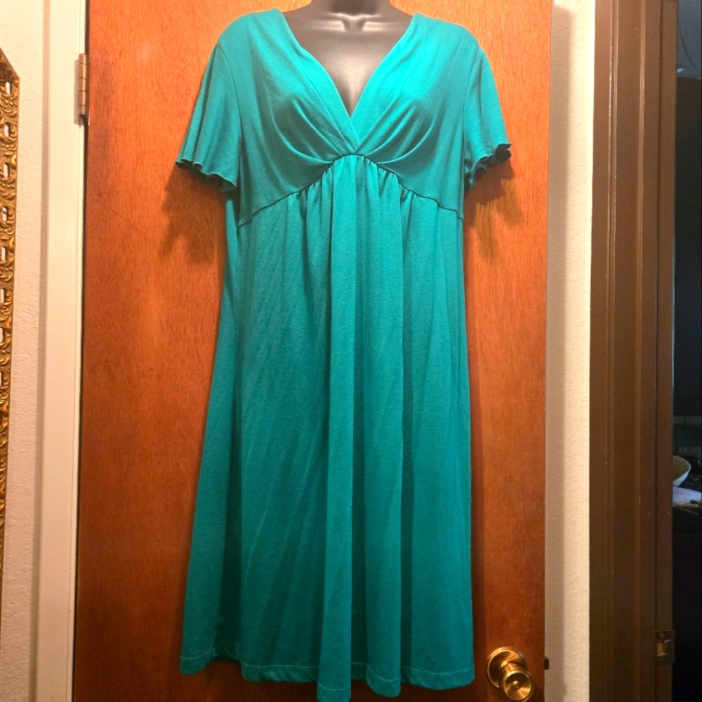 Mark by Avon emerald green empire waist dress szL